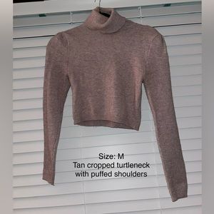Tan cropped turtleneck